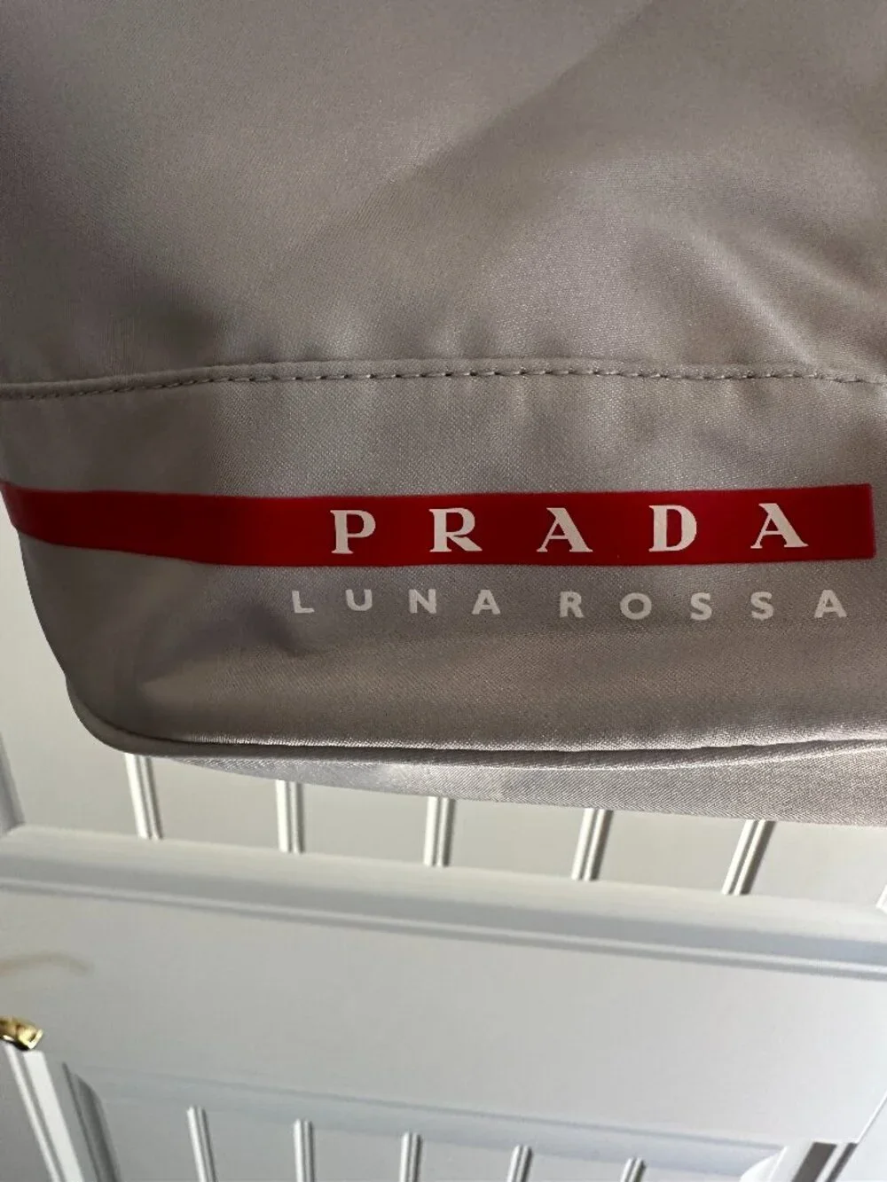 Prada Luna Rossa Gray Ditty Sailing Drawstring Backpack Sling Bag